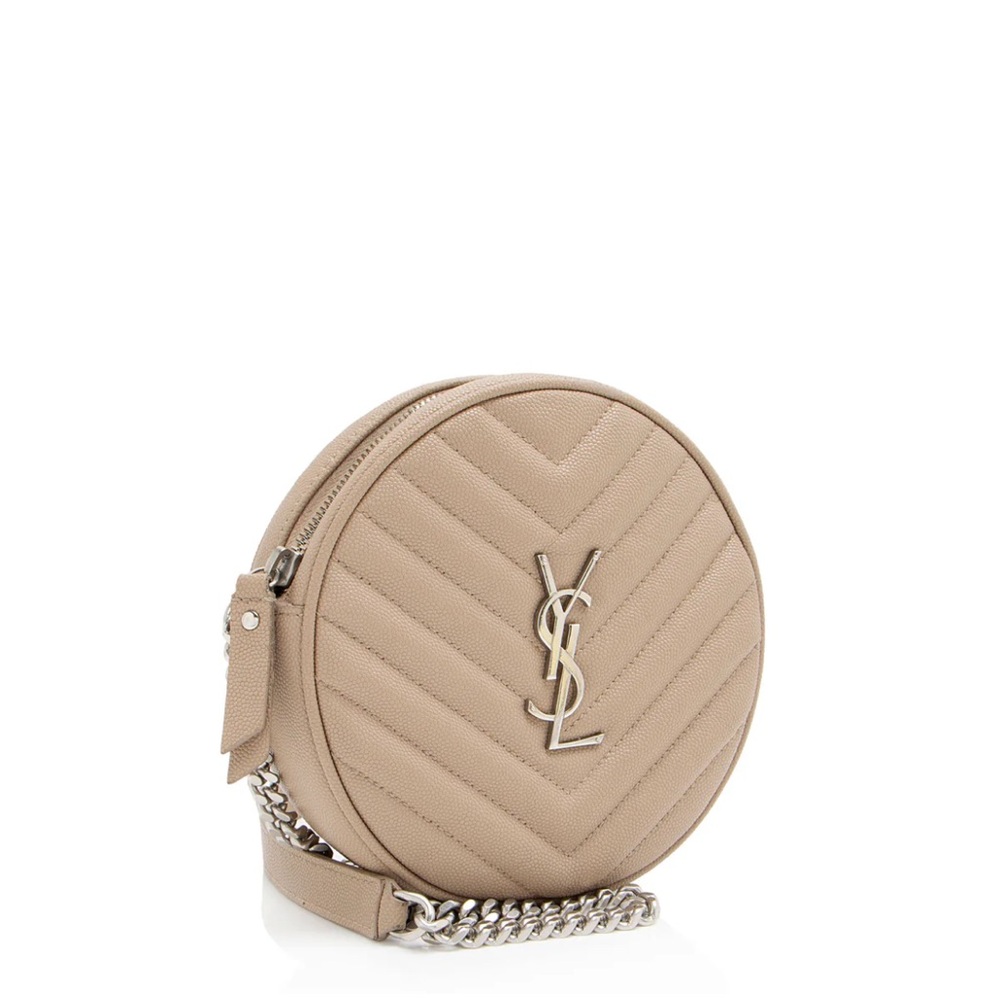 Yves Saint Laurent Tan Chevron Quilted Crossbody Bag - Picture 8 of 10